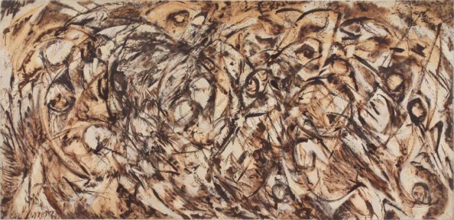Lee Krasner, “The Eye is the First Circle”, 1960, oil on canvas, 235.6x487.4cm. Courtesy Robert Miller Gallery, New York. © ARS, NY and DACS, London 2016 Photo Private collection, courtesy Robert Miller Gallery, New York.